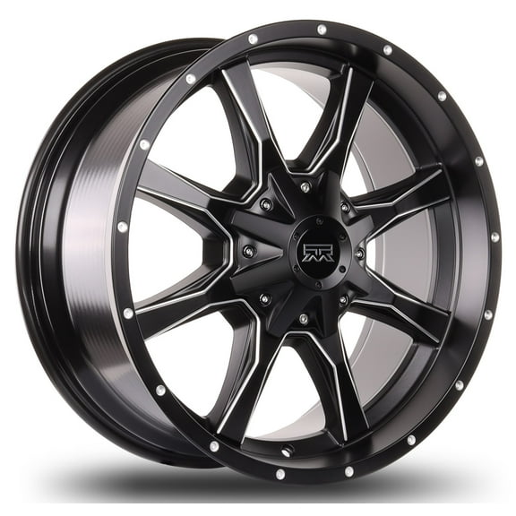 17x9 Mudder Trucker MT513 Breakover Black with Milled Edge 5x127 5x5 5x139.7 5x5.5 ET-12 wheel rim