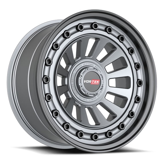17x9 Vortek VRD-702 Matte Gunmetal W/ Black Bolts & Lip Wheel 6x135/6x5.5 (12mm)