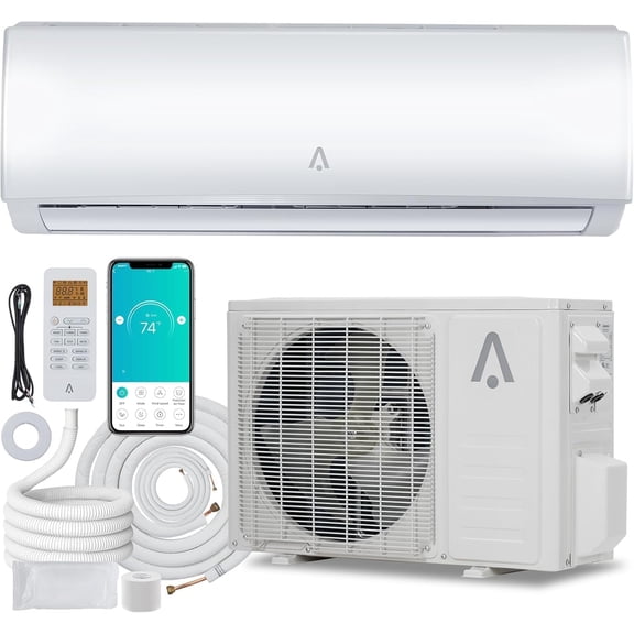 18,000 BTU Mini Split Air Conditioner & Heater, 21 SEER2, R454B Inverter Ductless Split AC Unit with Pre-Charged Condenser & Installation Kit, Covers up to 1000 Sq. Ft., WiFi Control, 208/230V