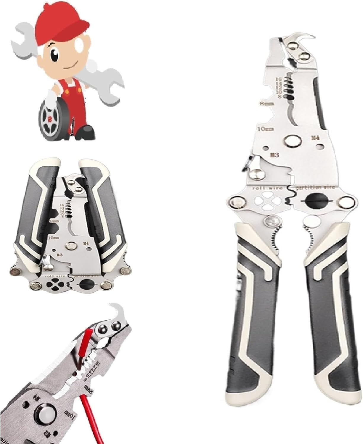 Foldable Rope Cutter 18 In 1 Foldable Wire Stripper,Multifunctional Wire Stripper Crimper ...