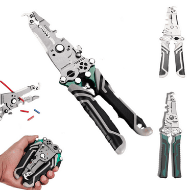 18 In 1 Foldable Wire Stripper,Multifunctional Wire Stripper Crimper Cable Cutter Pliers for Cutting and Pulling Wires Cable Scissors,Wire Stripper Tool,Foldable Professional Wire Stripper