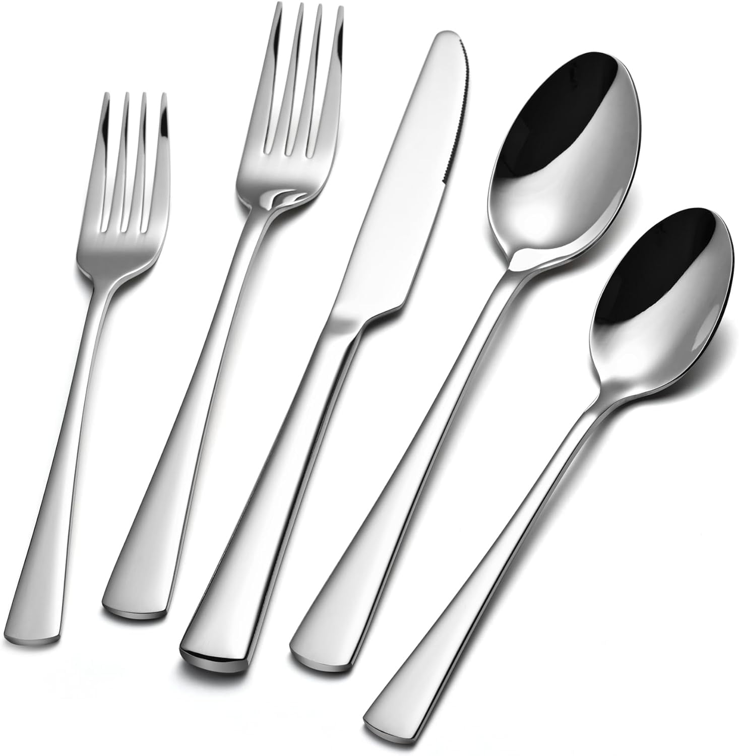 18/10 Stainless Steel Flatware 20-Piece Forged Silverware Set for 4 Mirror Polished Cutlery Set Dishwaher Safe for Restaurant Wedding Party