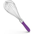 thumbnail image 1 of U-Taste Balloon Whisk for Cooking: 18/10 Stainless Steel Kitchen Wire Whisk, 12in Large Heavy Duty Egg Beater, Manual Mixing Tool with 12 High Flex Wires for Stirring, Blending Sauce (Large,Purple), 1 of 10