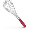thumbnail image 1 of U-Taste Balloon Whisk for Cooking: 18/10 Stainless Steel Kitchen Wire Whisk, 12in Large Heavy Duty Egg Beater, Manual Mixing Tool with 12 High Flex Wires for Stirring, Blending Sauce (Large, Red), 1 of 10