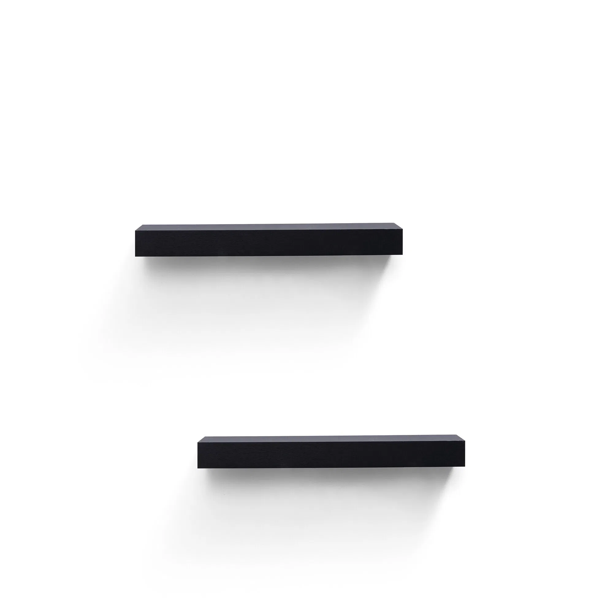 18.11'' Floating Wall Shelves with Built-in LED Lighting, Black MDF Storage Shelf with Invisible Brackets for Bathroom, Bedroom, Living Room, Kitchen