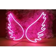 18.11"x13.39" Angel wing pink Neon Light Sign LED Night Lights USB Operated Decorative Marquee Sign Bar Pub Store Club Garage Home Party Decor