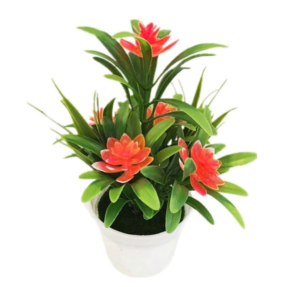 18*11cm Realistic Artificial Flowers Plant Pot Outdoor Home Office-Decor Gift