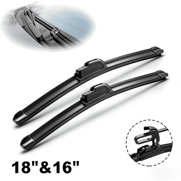 18"+16" Pair for Front Windshield OEM QUALITY Premium All-Season Windshield Wiper Blades for Streak-Free.All-Weather Performance for 99% Vehicles. 
