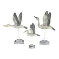 thumbnail image 1 of 18", 18", 13"H Gray Wood Handmade Bird Sculpture, by DecMode (3 Count), 1 of 10