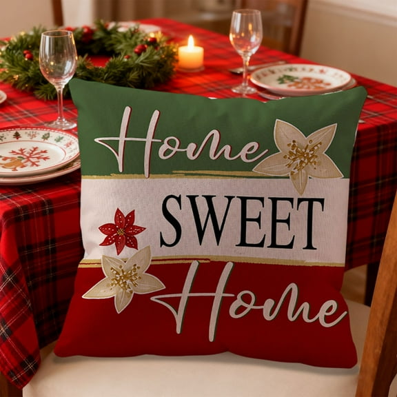 18*18" Christmas Winter Cute Pillow Cover Holiday Decoration Sofa Decoration Linen Pillow Home Sofa Holiday Decoration Pillow Cover