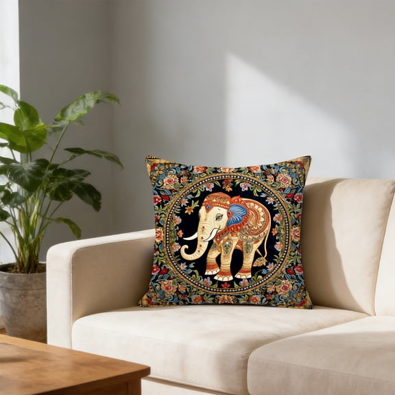 18*18 inch Vintage Elephant Pillow Covers , Elephant Gifts, Elephants Decor Modern Decorative Throw Pillow Covers Pillow Protectors Cushion Case Bedroom Home Decor