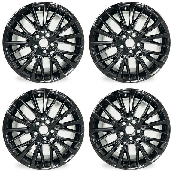 18" 18x8 Set of 4 New GLOSS Black Alloy Wheels for 2018-2022 Toyota Camry OEM Quality Replacement RIM