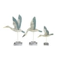 thumbnail image 1 of 18", 20", 12"H White Wood Handmade Bird Sculpture, by DecMode (3 Count), 1 of 10
