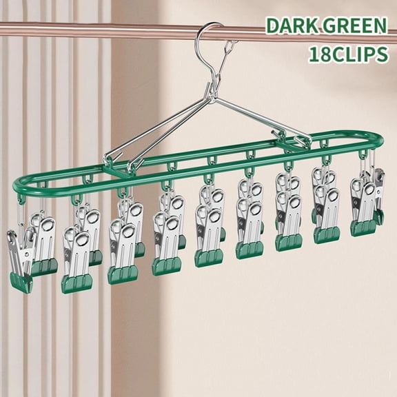 18/20 Clips Stainless Steel Sock Clip Space Saving Sock Drying Rack Windproof Non-slip Clothes Rack Underwear Clip Towel Hanger