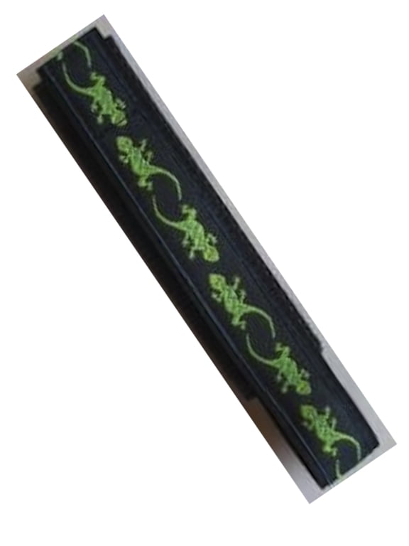 18-20mm Blue Green Lizard Action Waterproof Nylon Hook Loop WatchBand Fits Chums