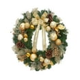 thumbnail image 1 of 18"/24" Christmas Wreath for Front Door, Pre-Lit Christmas Wreath with 20 LED Lights, Battery Powered Xmas Wreath with Golden Bow & Balls for Front Door Gate Xmas Party Decor, 1 of 8