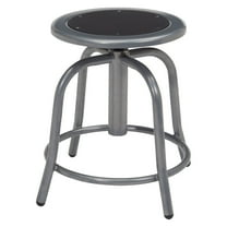 18" - 24" Height Adjustable Swivel Stool, Black Seat and Grey Frame