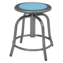 18" - 24" Height Adjustable Swivel Stool, Blueberry Seat and Grey Frame