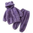 thumbnail image 1 of 18-24 Month Boy Clothes Toddler Girl Outfits 4T Toddler Baby Fleece Set Winter Pullover Tops Pants 2pcs Set Girls Boys Bear Sweatshirt Set Fluffy Hoodies Purple 3-4 Years, 1 of 8