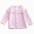 thumbnail image 1 of 18-24 Months Newborn Baby Girl Boy Long Sleeve Button Cardigan Toddler Knit Sweater Infant Fall Winter Clothes Pink Cardigan Sweater, 1 of 6