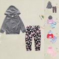 thumbnail image 1 of 18-24 Months Toddler Baby Girl Fall Two Piece Outfit Long Sleeve Ruffle Plaid Top Ripped Trousers for 0 6 12 18 24 M 1t 2t 3t 4t 5t Pajamas & Dailywear, 1 of 4