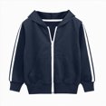 thumbnail image 1 of 18-24 Months Toddler Boys Hooded Sweatshirt Zip Up Jacket with Contrast Stripes and Pockets, 1 of 6