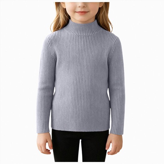 18-24 Months Toddler Girls Basic Knit Pullover,Long Sleeve Crewneck Warm Top