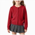 thumbnail image 1 of 18-24 Months Toddler Girls Ribbed Knit Cardigan Long Sleeve Button Down Sweater Coat, 1 of 9