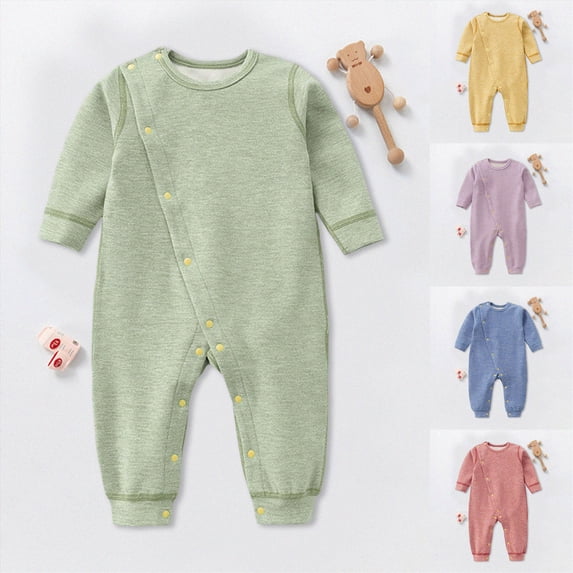 18-24 Months Unisex Infant Baby Boy Girl Long Sleeve Button Romper One-Piece Jumpsuit Infant Baby Fall Winter Clothes 12 18 24 Months 2T 3T,Pink