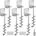 thumbnail image 1 of ThrottleT-2/4/6 Pack 18" 24" Ground Anchors Screw in Shed Anchor with L Bracket Trampoline Anchor Spiral Swingset Anchors for Swing Set, Mobile Home, Fence, Playset, Tent, Canopy, Carport, 1 of 9