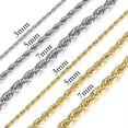 thumbnail image 1 of 18"-24" Twisted Rope Chain Gold Plated Stainless Steel Link Necklace Men 3-7mm, 1 of 9