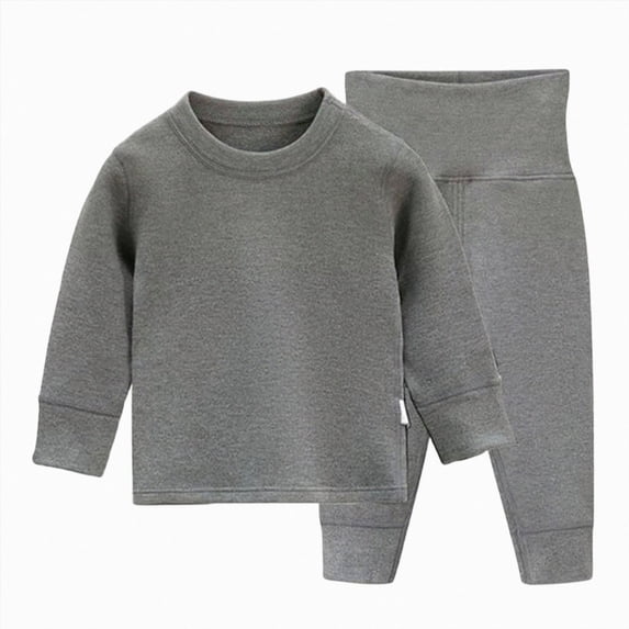 18-24Months Toddler Boys Solid Thermal Underwear Set,Long Sleeve Top and Pants,Soft Warm Base Layer for Boys
