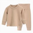 thumbnail image 1 of 18-24Months Toddler Boys Solid Thermal Underwear Set,Long Sleeve Top and Pants,Soft Warm Base Layer for Boys, 1 of 9