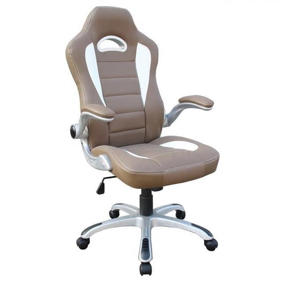 18.25-22 in. High Back Executive Sport Race Office Chair with Flip-Up Arms, Camel