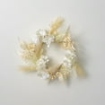 thumbnail image 1 of 18.25"H Sullivans Hydrangea Pampas Small Wreath, Cream, 1 of 5
