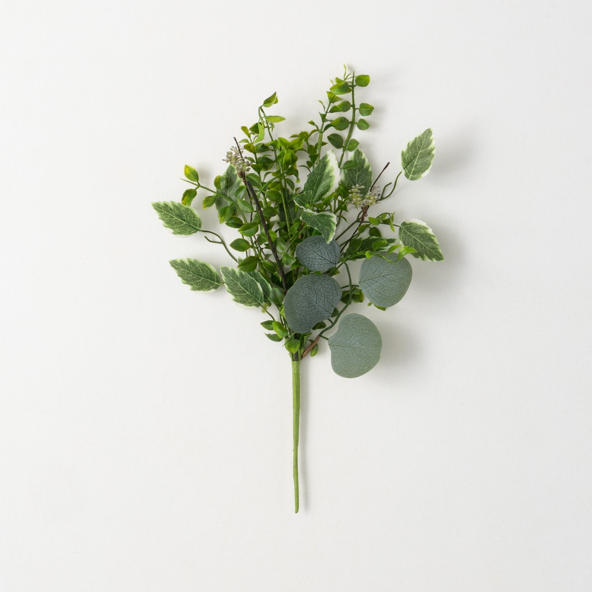 18.25" Variegated Green Plastic Foliage Mix Pick