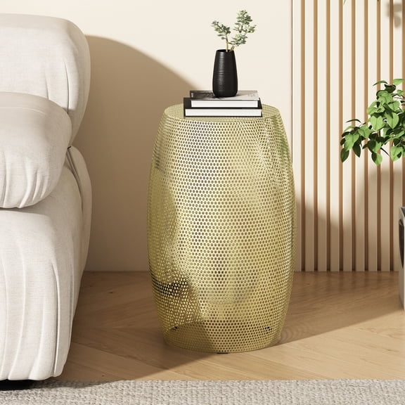 18.25-Inch Gold Hollow Side Table / Suitable for Various Settings
