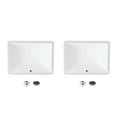 thumbnail image 1 of Stylish Undermount 18 ¼"Wx 13"D White Porcelain Rectangular Bathroom Sink Set of 2 P-201-2, 1 of 10