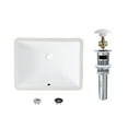 thumbnail image 1 of Stylish Undermount 18 ¼"Wx 13"D White Rectangular Bathroom Sink with Pop up Drain P-201D, 1 of 10
