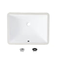 thumbnail image 1 of Stylish Undermount 18.25"L White Porcelain Rectangular Bathroom Sink P-201, 1 of 10
