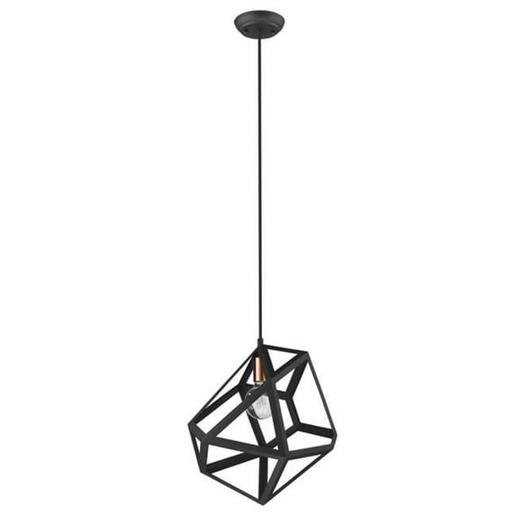 18.25 x 13 x 15.75 in. Hedron 1-Light Matte Black Pendant