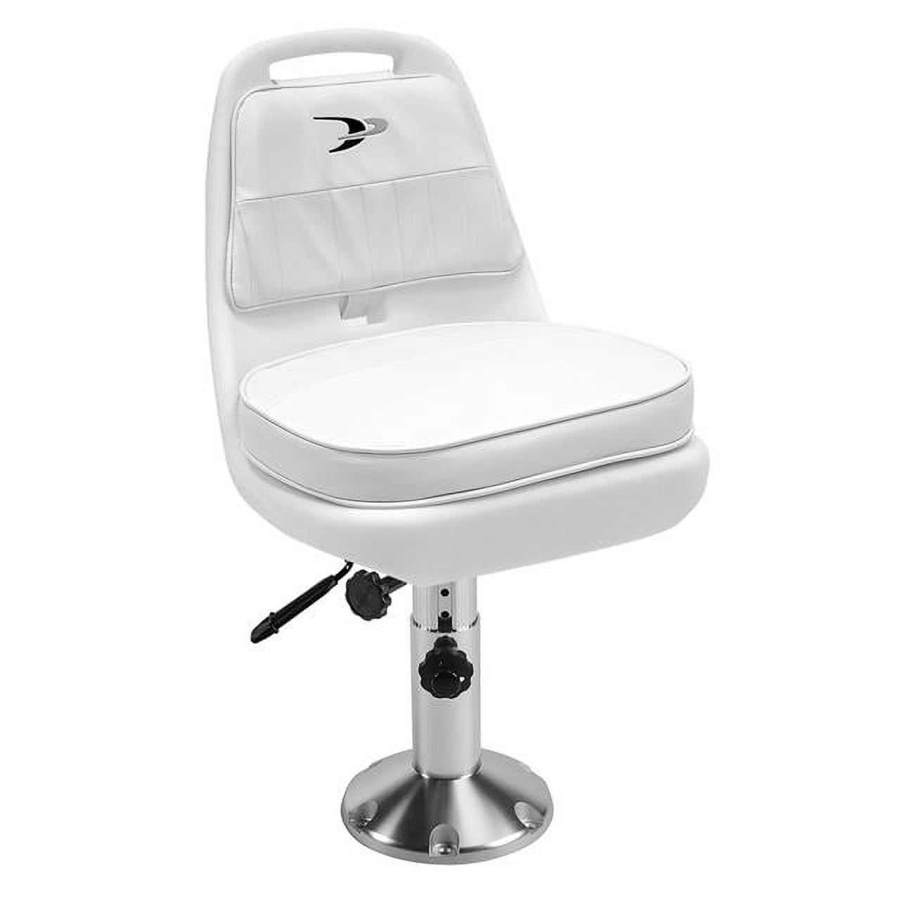 18.25 x 16 x 19.5 in. Standard Pilot Chair with Adjustable Pedestal & Seat Slide,  White
