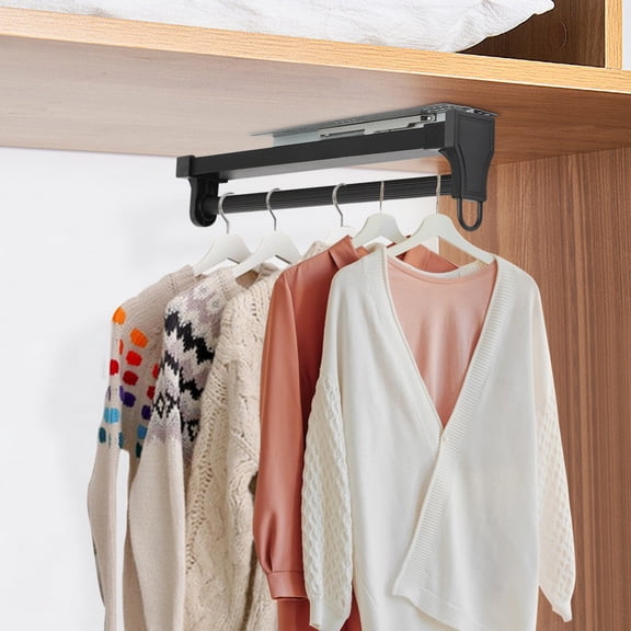 18.3*3.1*5 Pull Out Clothes Hanger Rod Adjustable Wardrobe Clothing Rail Hanger Rack Bar for Pants Clothes