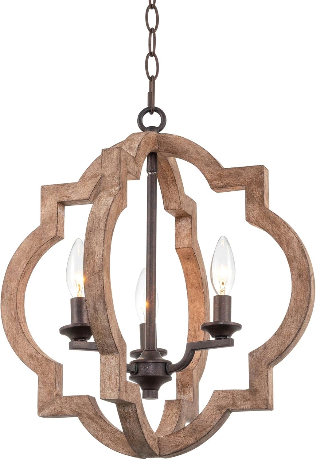 18" 3Light Farmhouse Pendant Light, Adjustable Hanging Height