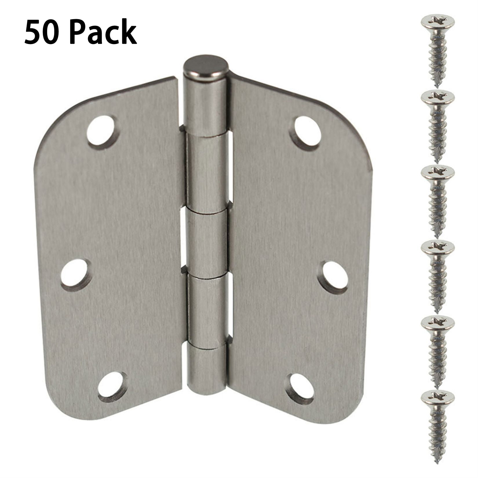 18 / 30 / 50 Pack Satin Nickel Door Hinges 3.5 x 3.5 inch