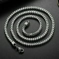 thumbnail image 1 of 18"-30" Mens Stainless Steel 6mm Franco Box Curb Link Chain Male Necklace, 1 of 9