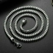 GWENDOGO 18"-30" Mens Stainless Steel 6mm Franco Box Curb Link Chain Male Necklace