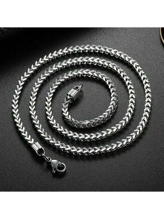 18"-30" Mens Stainless Steel 6mm Franco Box Curb Link Chain Male Necklace