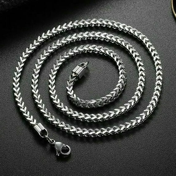 18"-30" Mens Stainless Steel 6mm Franco Box Curb Link Chain Male Necklace