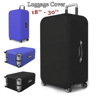 GANNEPIE Travel Luggage Cover Black Printed with Pocket Suitcase Cover Fits  22-25 Inch